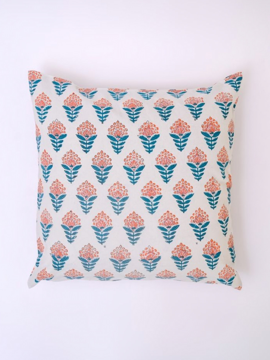 

Block N Style Deianira White & Blue Floral Printed Cotton Square Cushion Covers