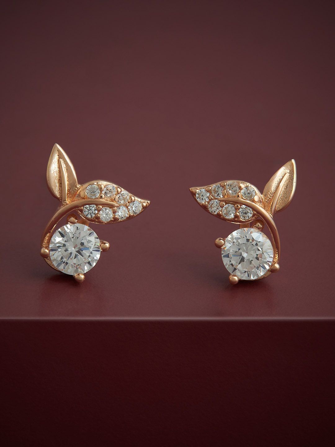 

Kushal's Fashion Jewellery 92.5 Silver Rose Gold-Plated Classic Studs