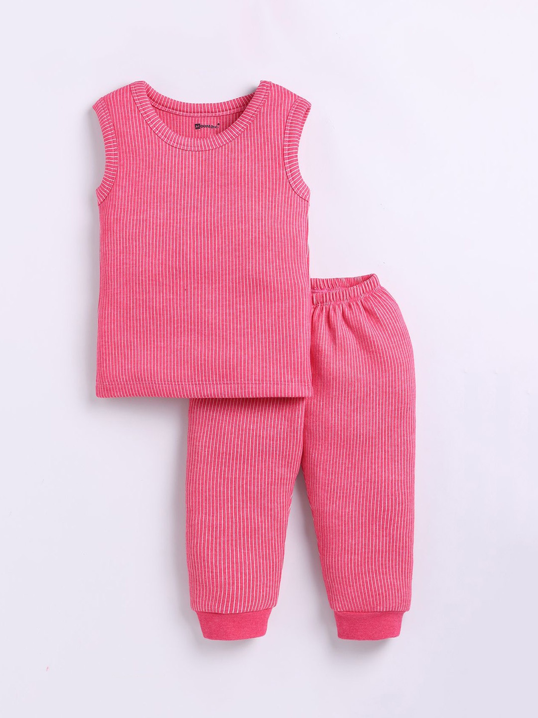 

MooNKids Kids Striped Thermal Set, Pink