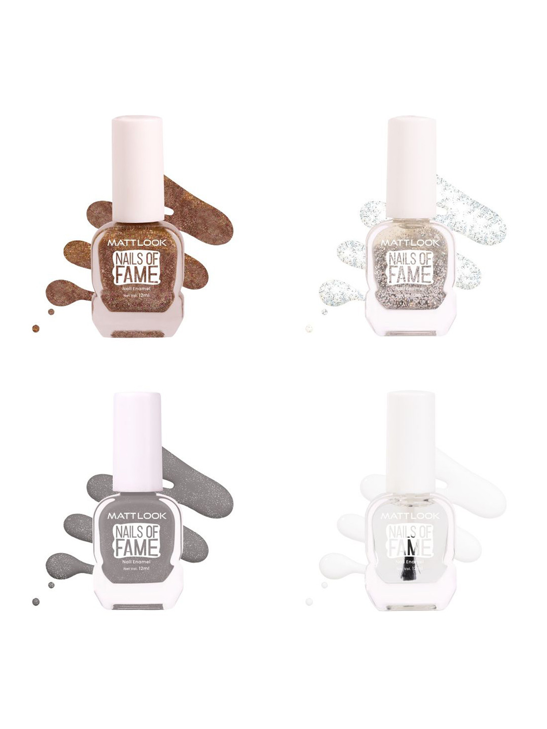 

MATTLOOK Nails Of Fame Set Of 4 Nail Enamel - 12 ml Each - Shade - 70 - 71 - 65 - 1, Bronze
