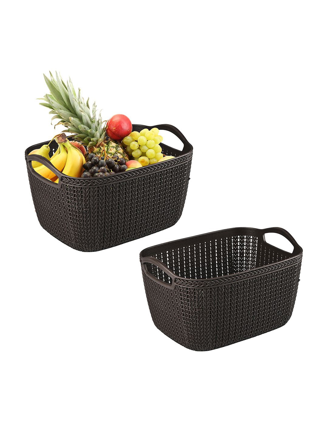 

Kuber Industries Brown Pack of 2 Regular Multi-Purpose Basket for Storage Organisers