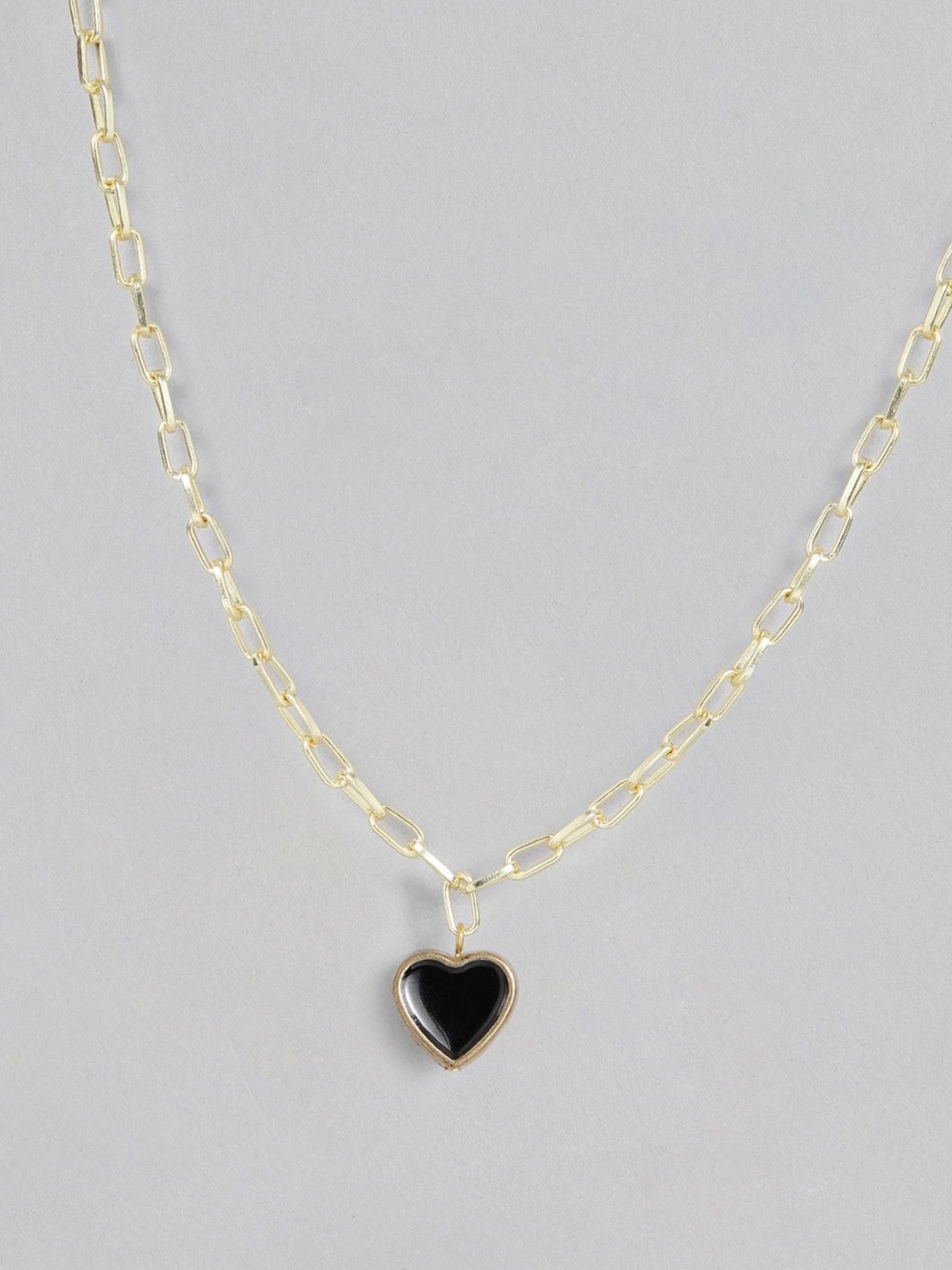 

DressBerry Stainless Steel Gold-Plated Heart Shaped Minimal Chain