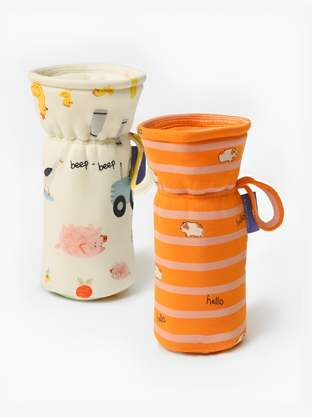 

MiArcus Orange & Off-White 2 Pieces MiArcus Printed Bottle Covers