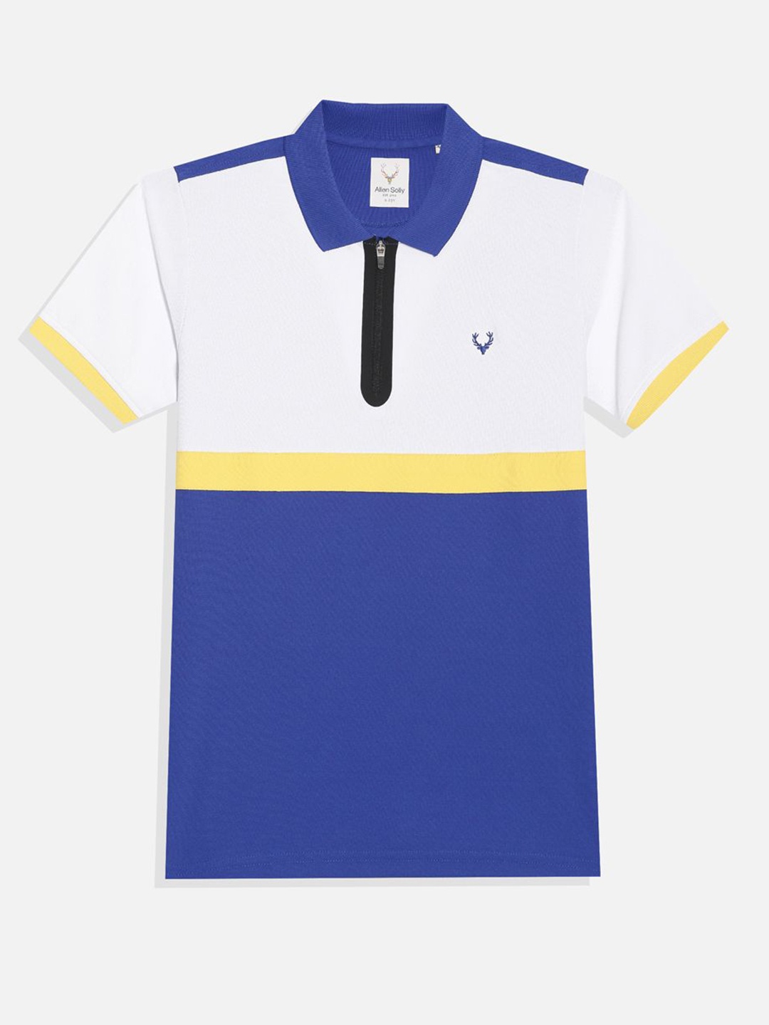 

Allen Solly Junior Boys Colourblocked Polo Collar T-shirt, Blue