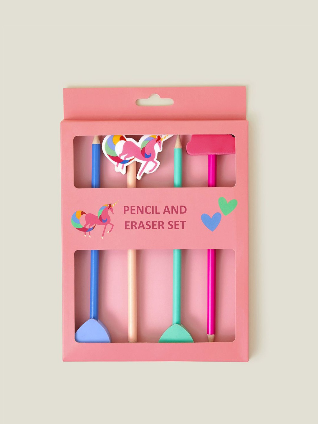 

Accessorize Set Of 4 Girls Pencil And Erasers Stationery Set, Pink