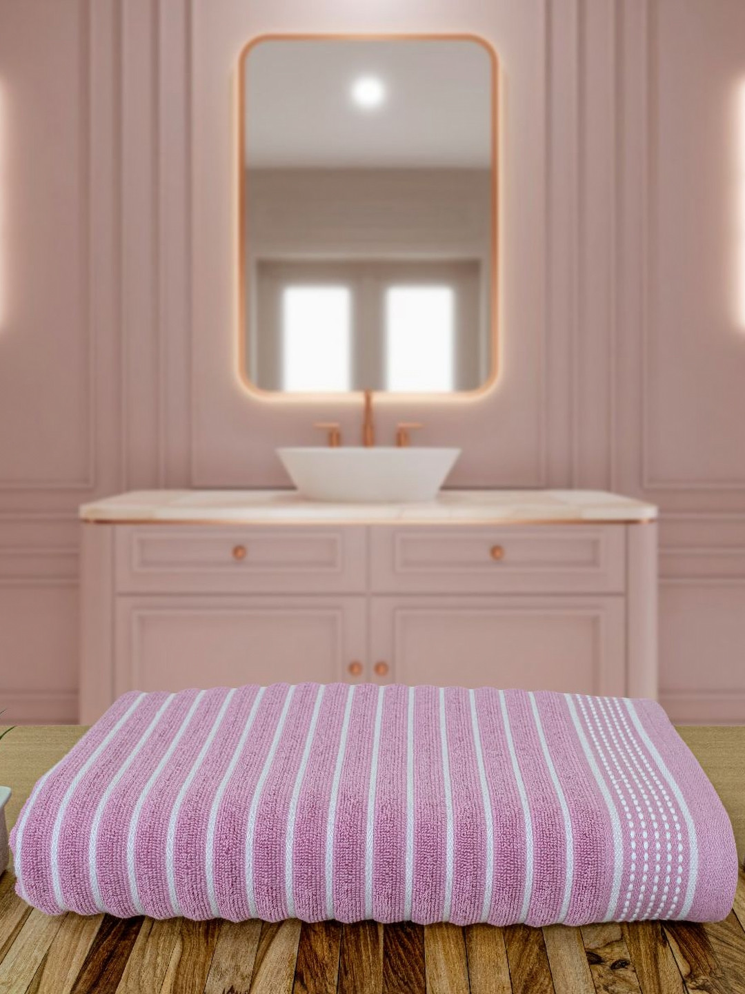 

Myntra Elegant Homes Purple & White 1 Printed Cotton 525 GSM Bath Towel