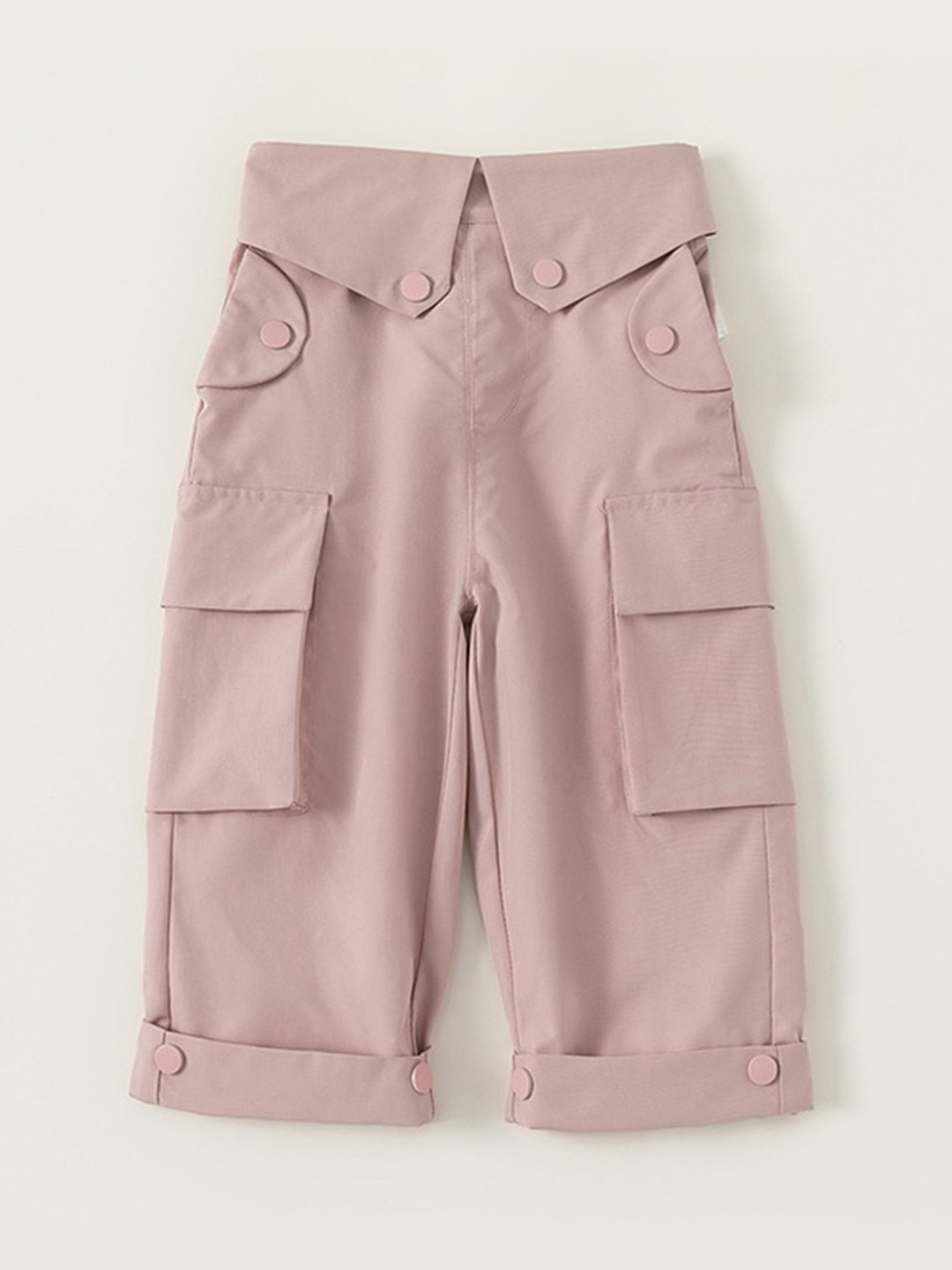 

LULU & SKY Girls Straight Fit High-Rise Trousers, Pink