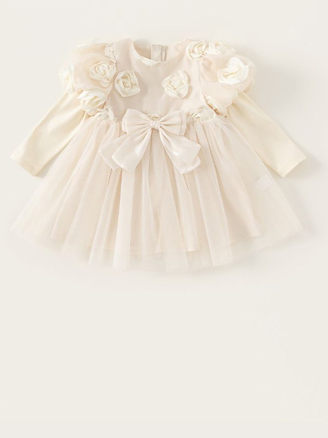 

LULU & SKY Girls Applique Fit & Flare Dress, Beige