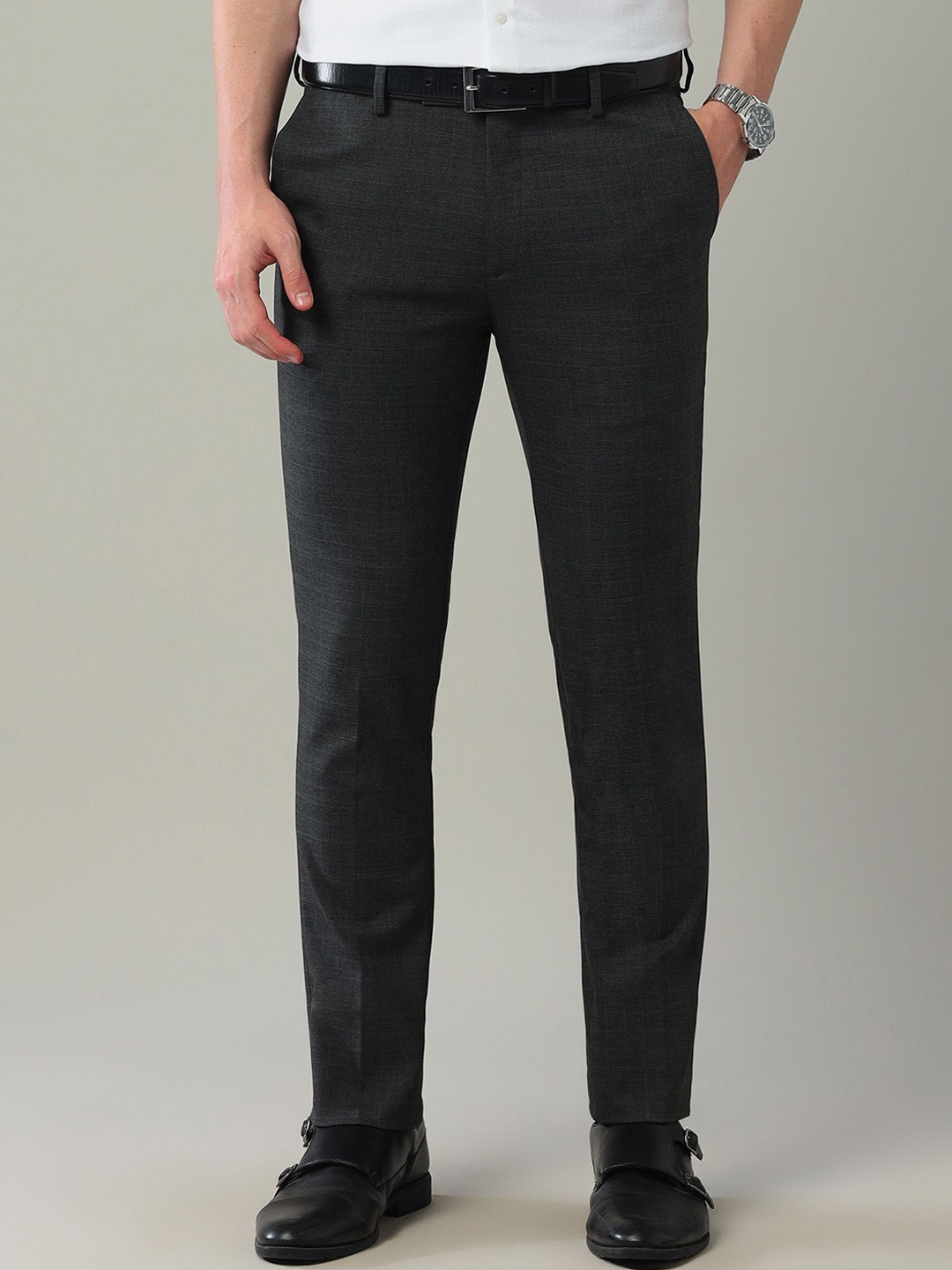 

Arrow Autoflex Men Slim Fit Formal Trousers, Charcoal