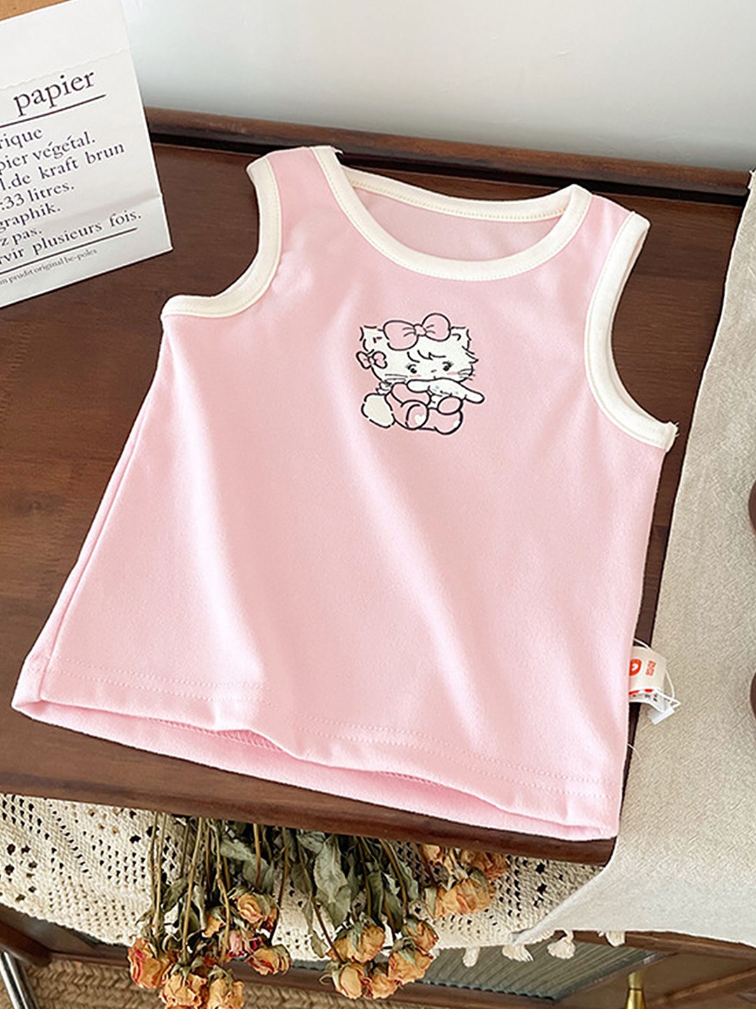 

LULU & SKY Girls Printed Round Neck Top, Pink