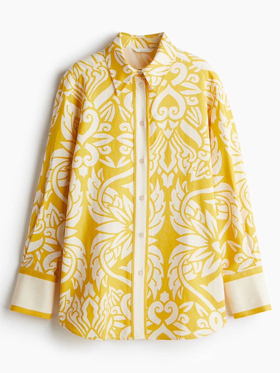 

H&M Linen-Blend Shirt, Yellow