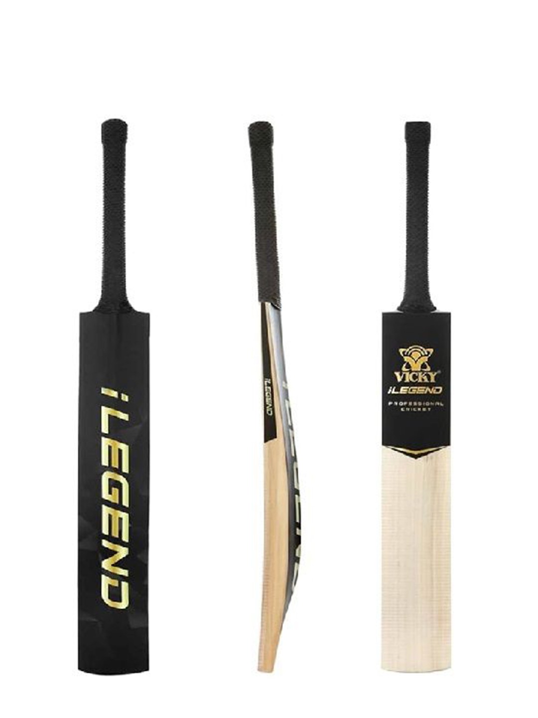 

Vicky Sports Unisex iLegend English Willow Cricket Bat, Black