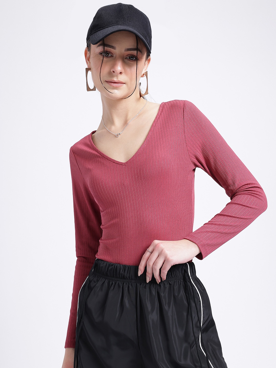 

glitchez Pastel Dreams Self-Design Slim Fit Bodysuit, Rust