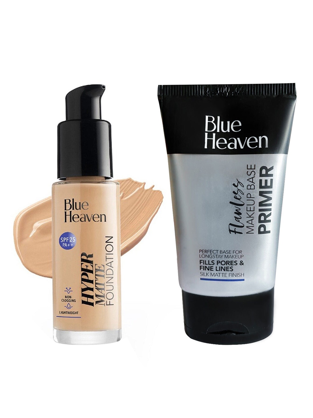 

Blue Heaven Set Of Hypermatte Foundation & Makeup Base Primer - 30ml + 30g, Multi