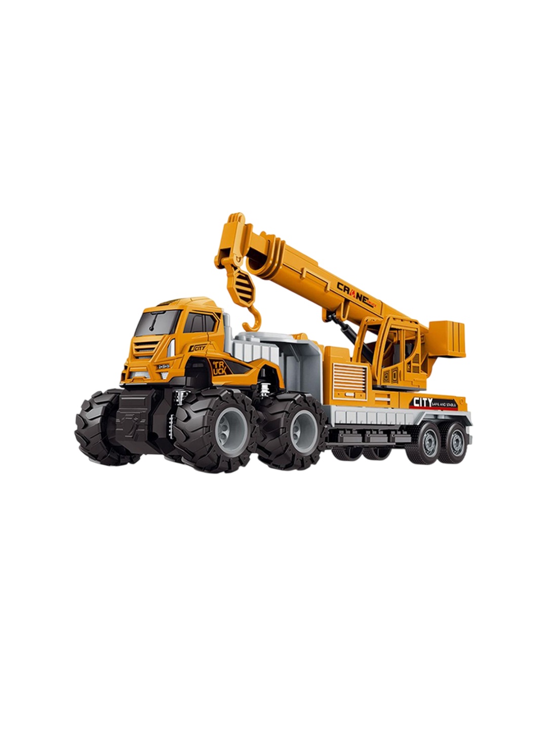 

PINQUE Crane Loader Truck Toy Alloy Head & Unbreakable ABS Construction Toy Vehicles, Yellow