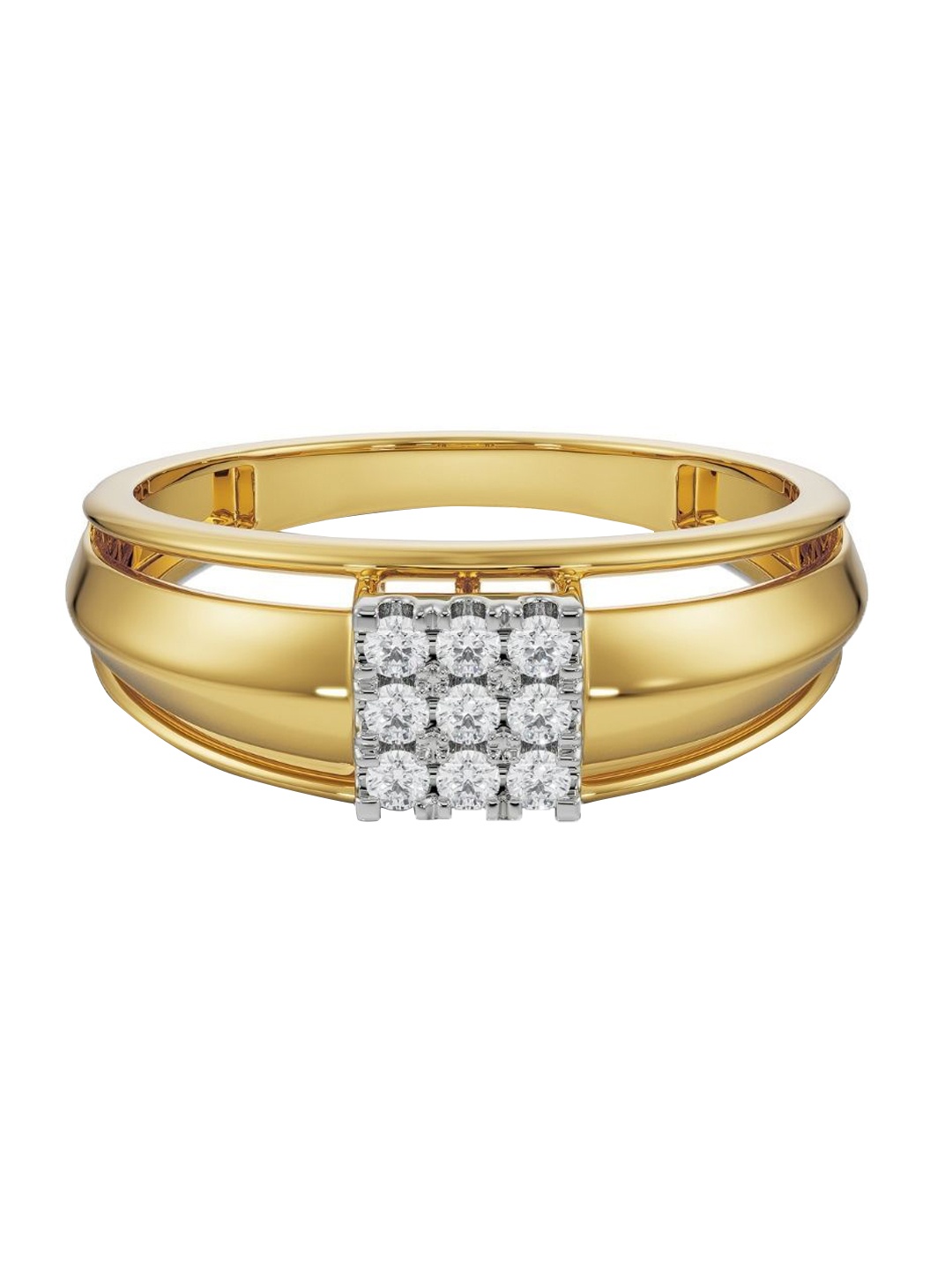 

Emori Men Dainty 14 Kt Gold and 0.14CT Diamond Band Ring 4.69 gm, Yellow