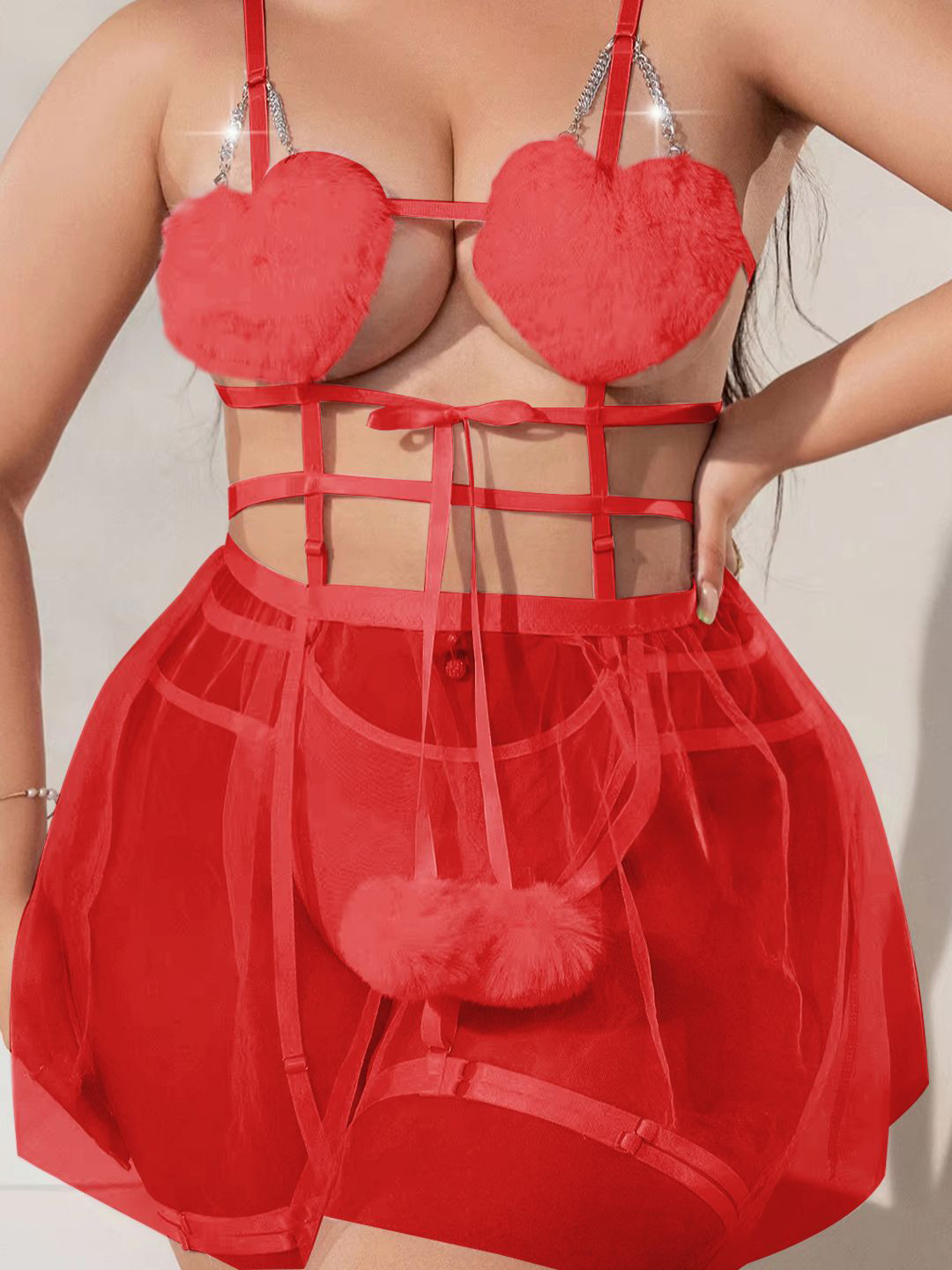 

KRENOZ Net Baby Doll, Red