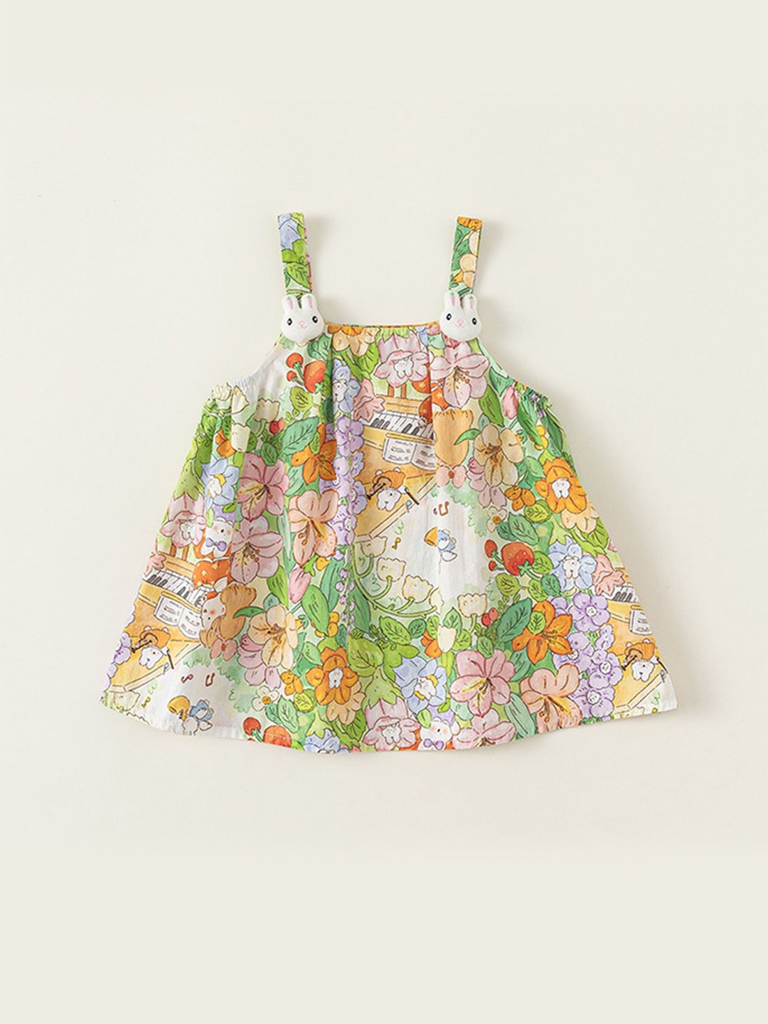 

LULU & SKY Girls Floral Print A-Line Dress, Green