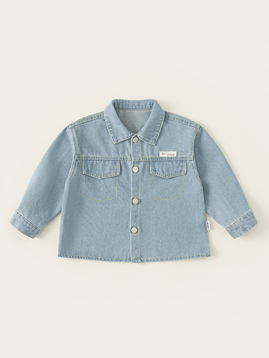 

LULU & SKY Boys Spread Collar Faded Cotton Casual Shirt, Blue