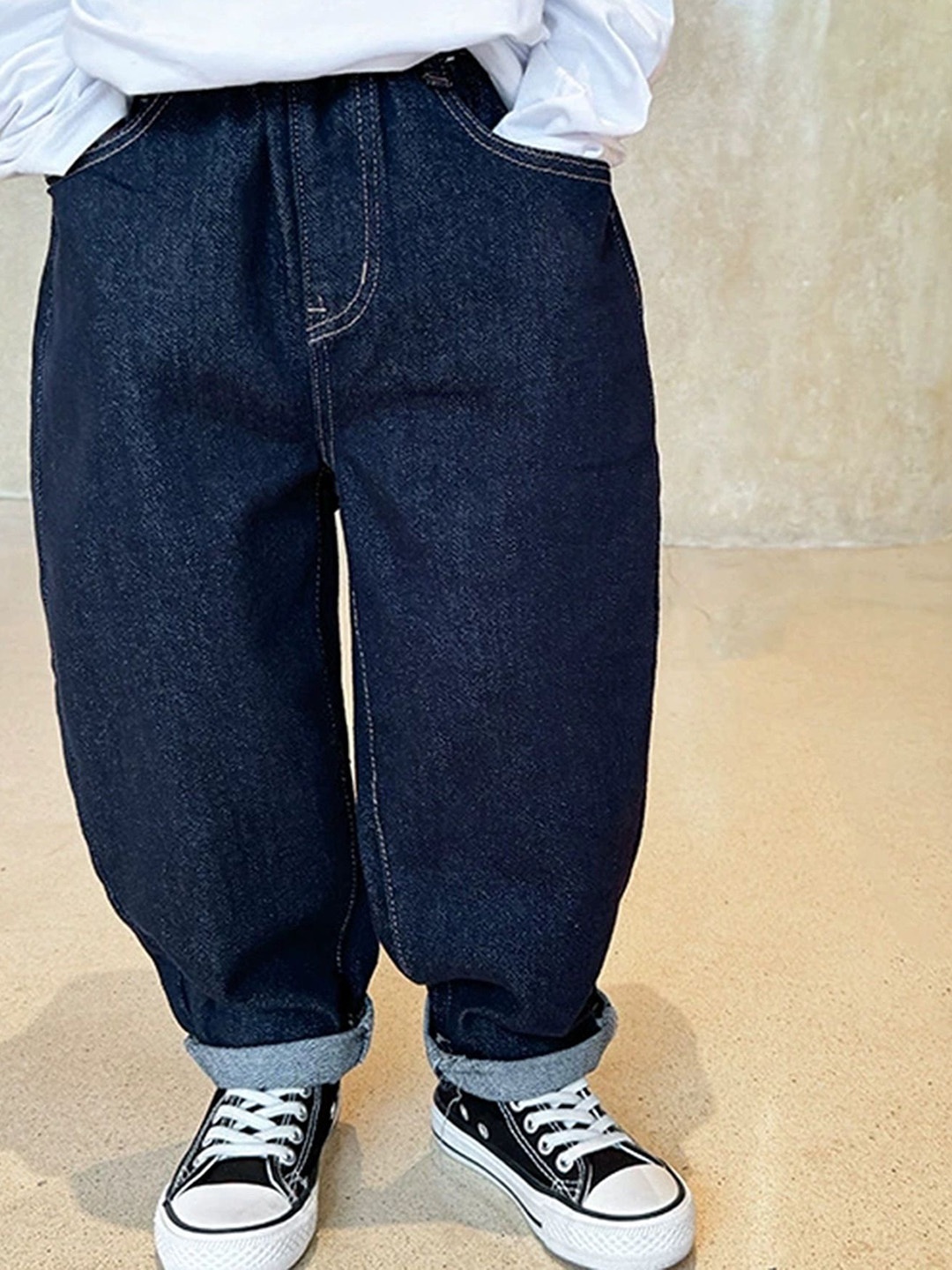 

LULU & SKY Boys Mom Fit High-Rise Jeans, Blue