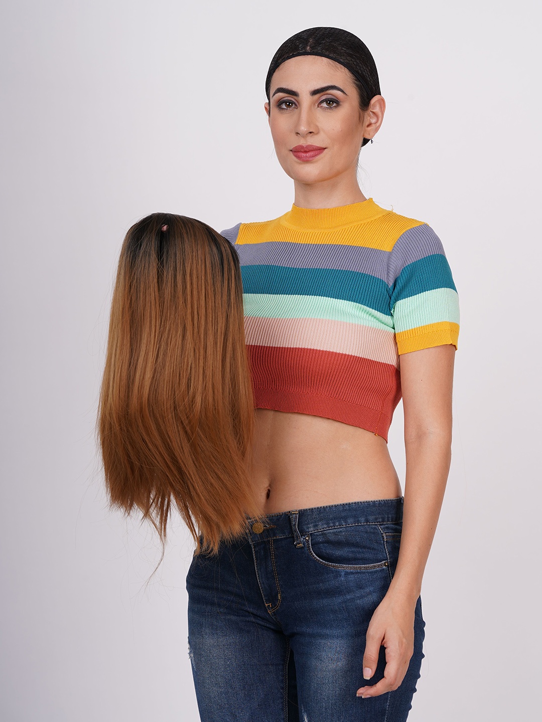 

camola deva Clip-In Straight Hair Extension - Honey Brown - 28 Inch