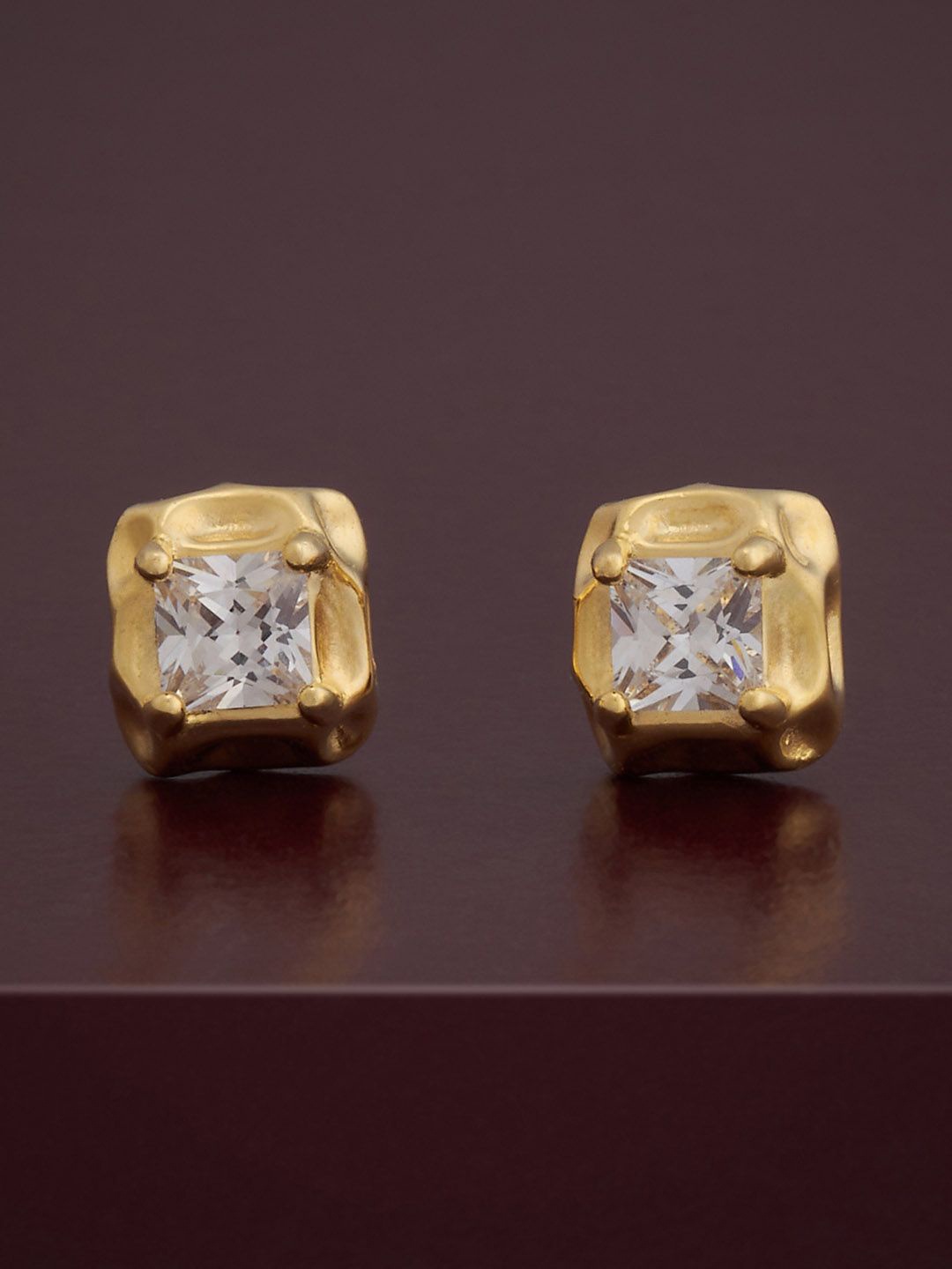 

Kushal's Fashion Jewellery 92.5 Sterling Silver Rose Plated Classic Studs Earrings, Gold