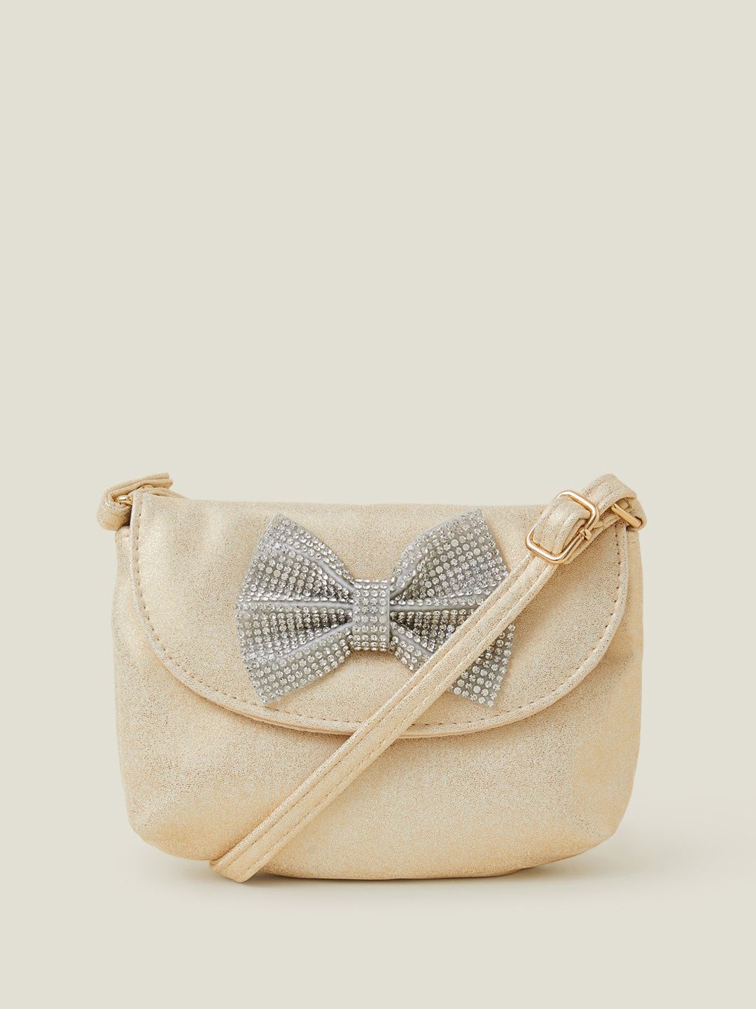 

Accessorize Girls Textured Crossbody Sling Bag, Gold