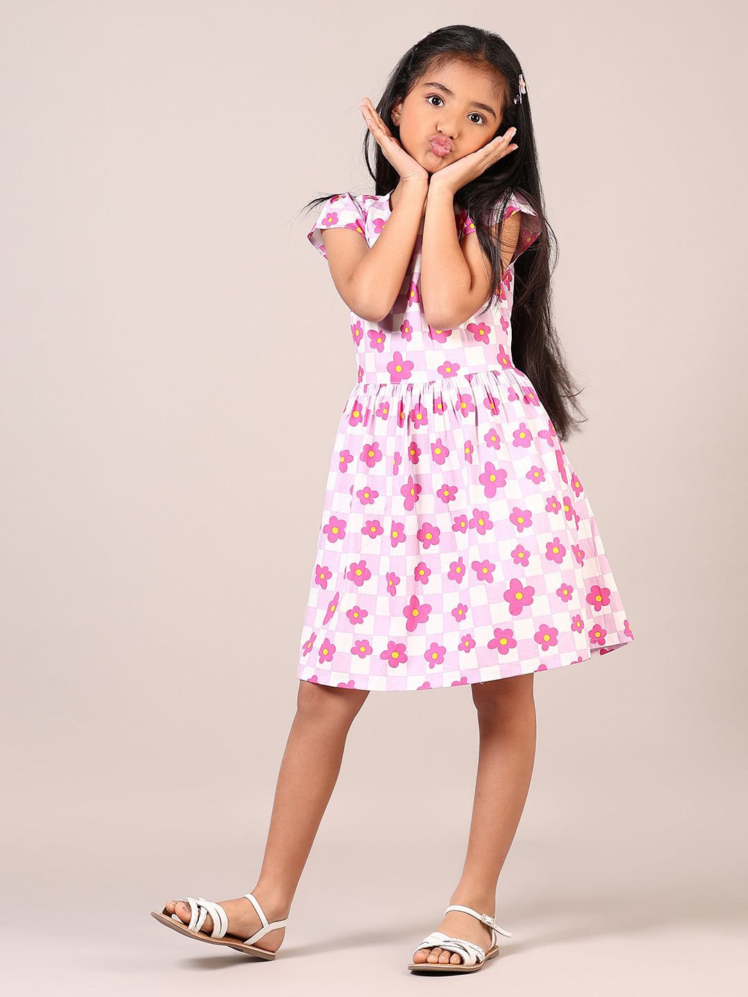 

V-Mart Floral Print Cold-Shoulder A-Line Dress, Lavender