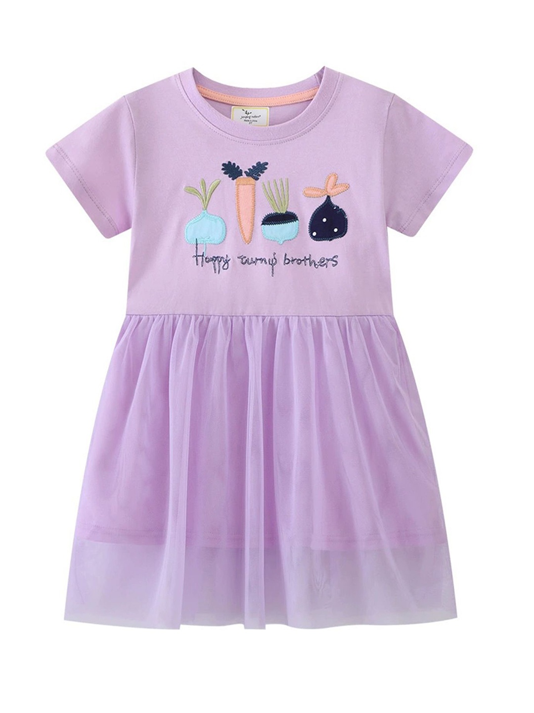 

LULU & SKY Girls Embroidered Nightdress, Purple