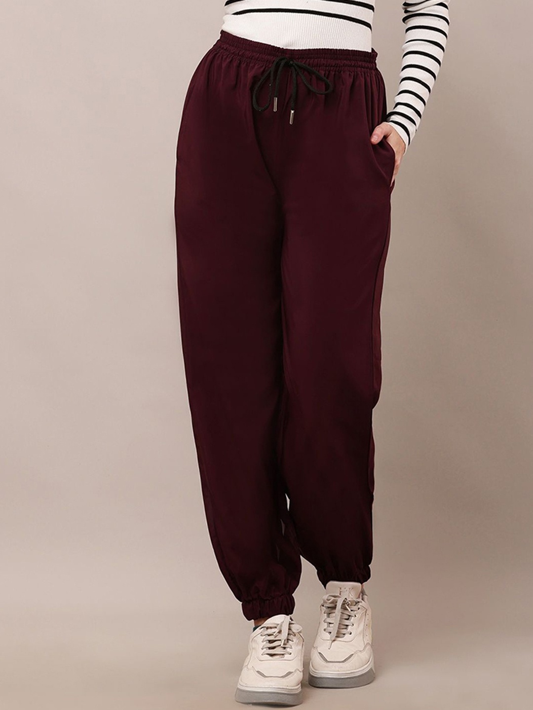 

Bright Nex Women Relaxed Loose Fit Joggers Trousers, Maroon