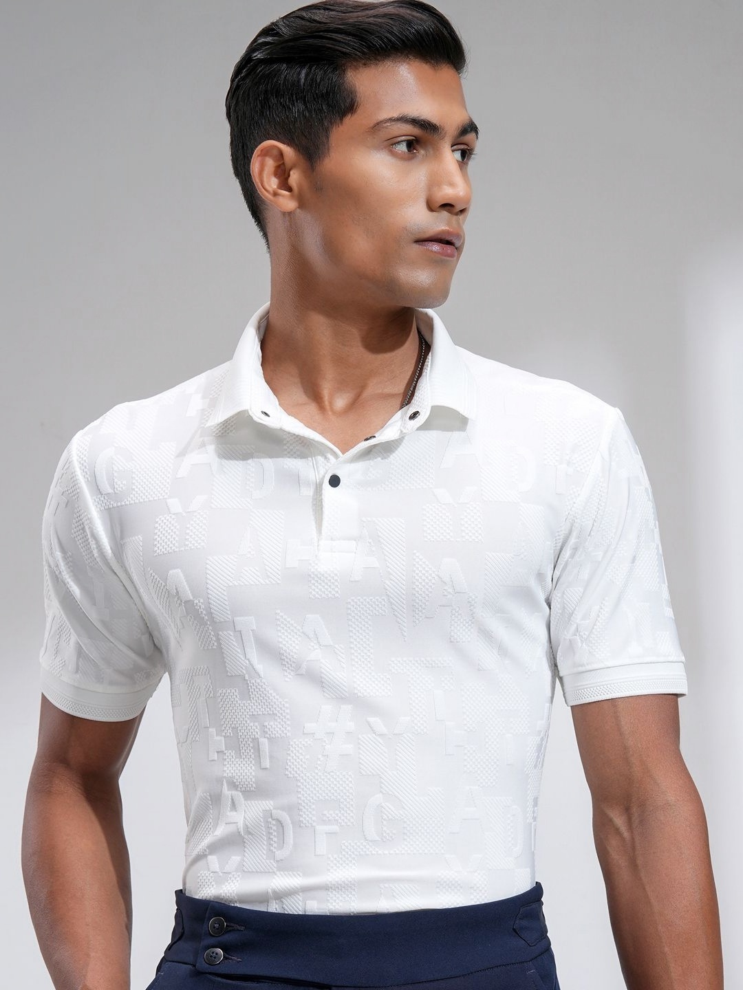 

HIGHLANDER Men Regular Fit Polo T-Shirt, White
