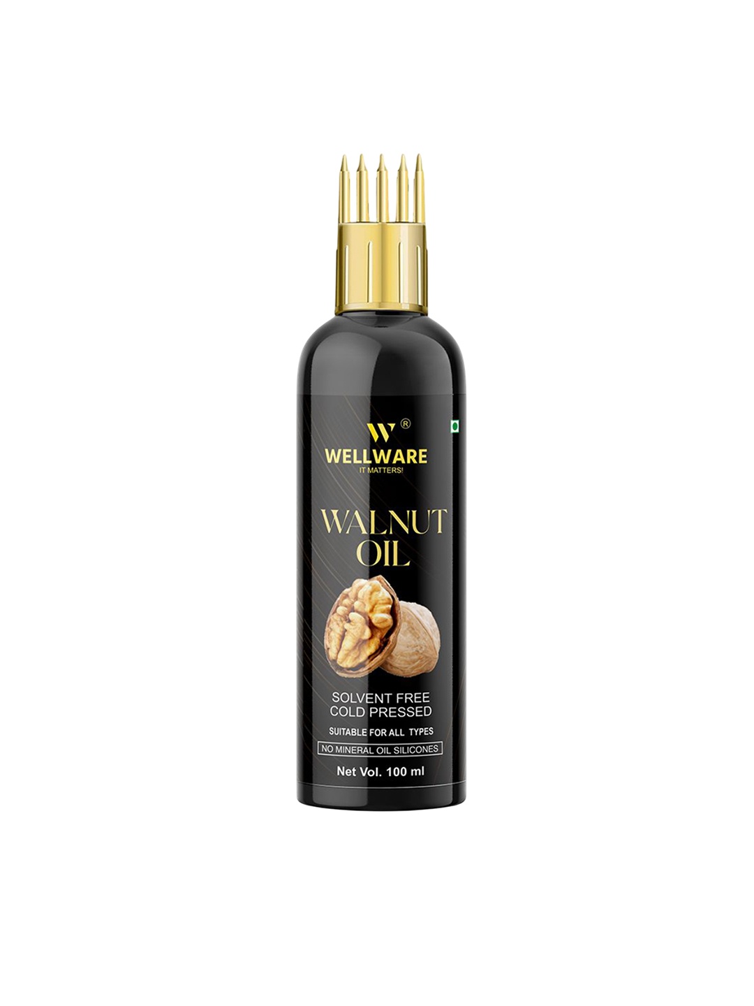 

WELLWARE Pure Walnut Hair Fall Control Hair Oil With Applicator - 100 ml, Black