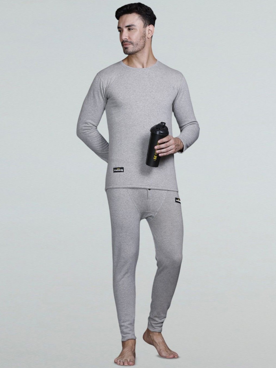 

Stylish Self design Thermal Set, Grey