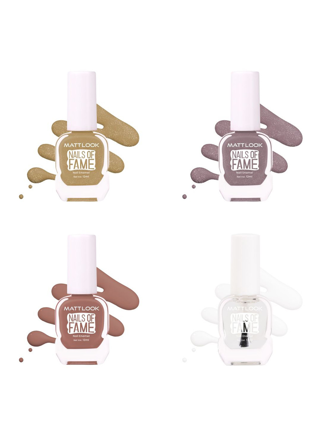 

MATTLOOK Set Of 4 Nails Of Fame Nail Enamel 12ml Each, Multi