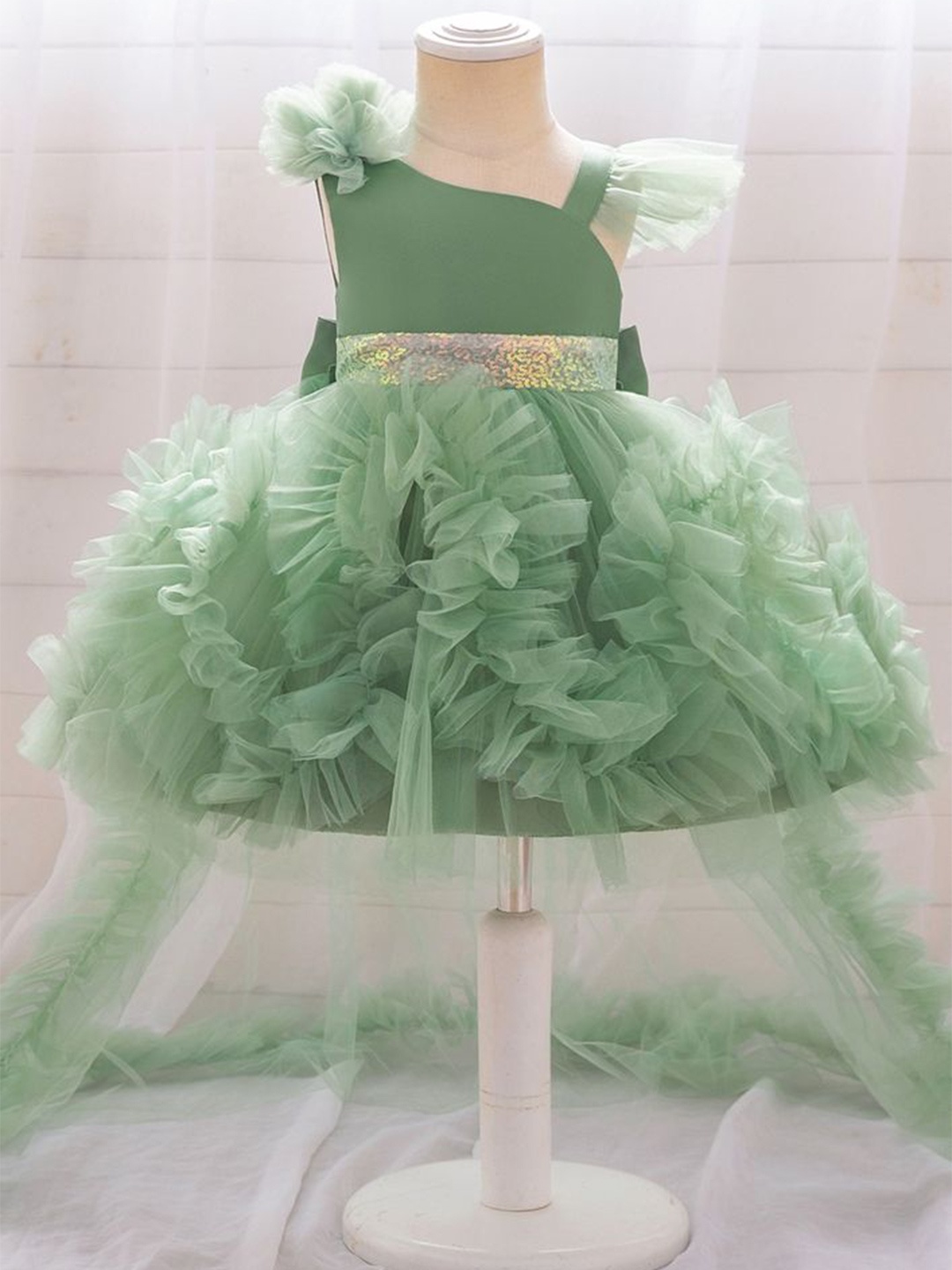 

LULU & SKY Girls High-low Dress, Green
