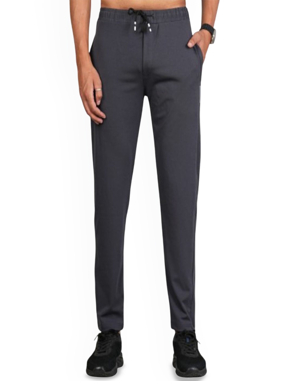

FICKA Men Cotton Mid Rise Zurich Track Pants, Grey