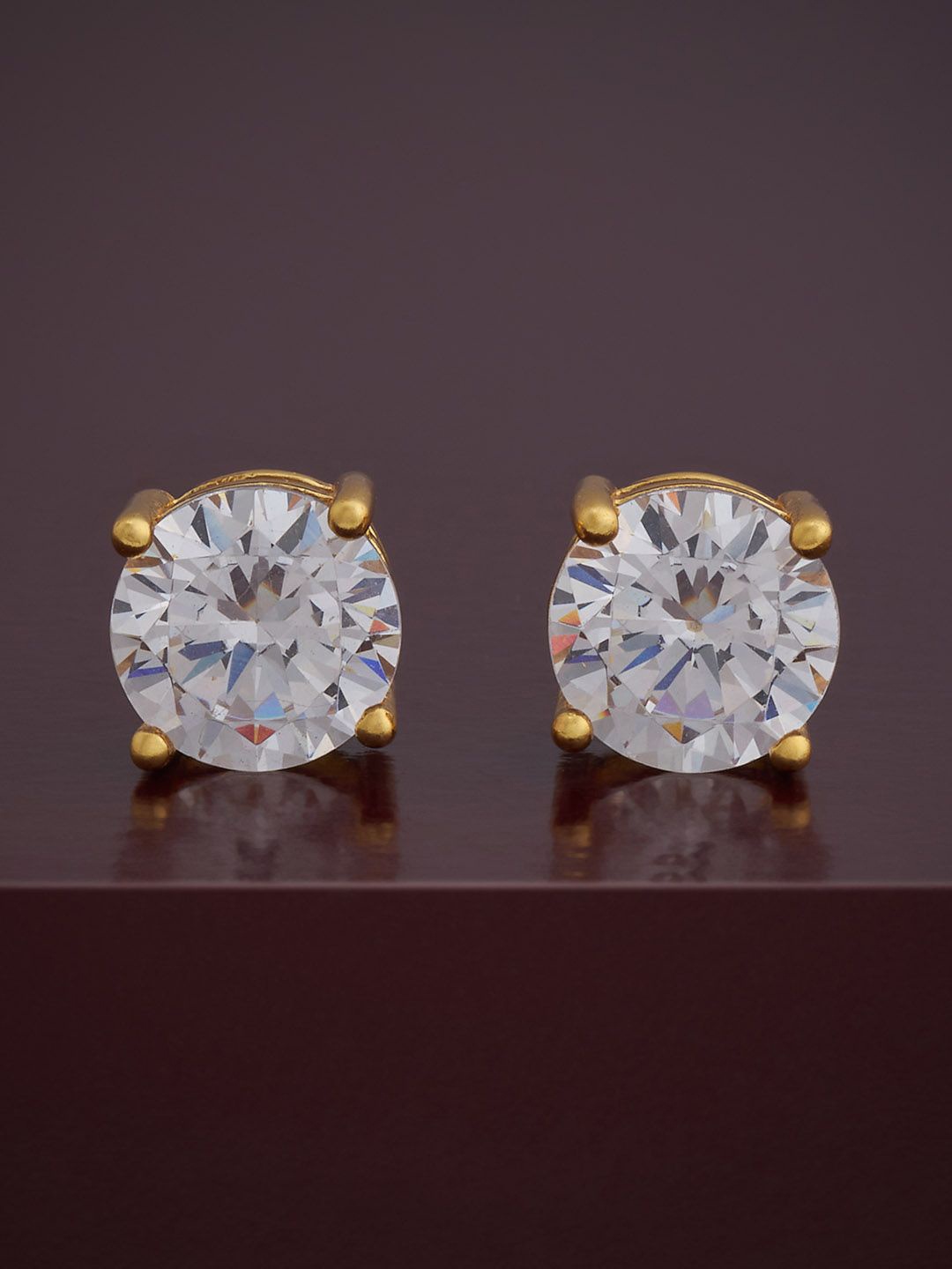 

Kushal's Fashion Jewellery 92.5 Silver Gold-Plated Party Studs Earrings