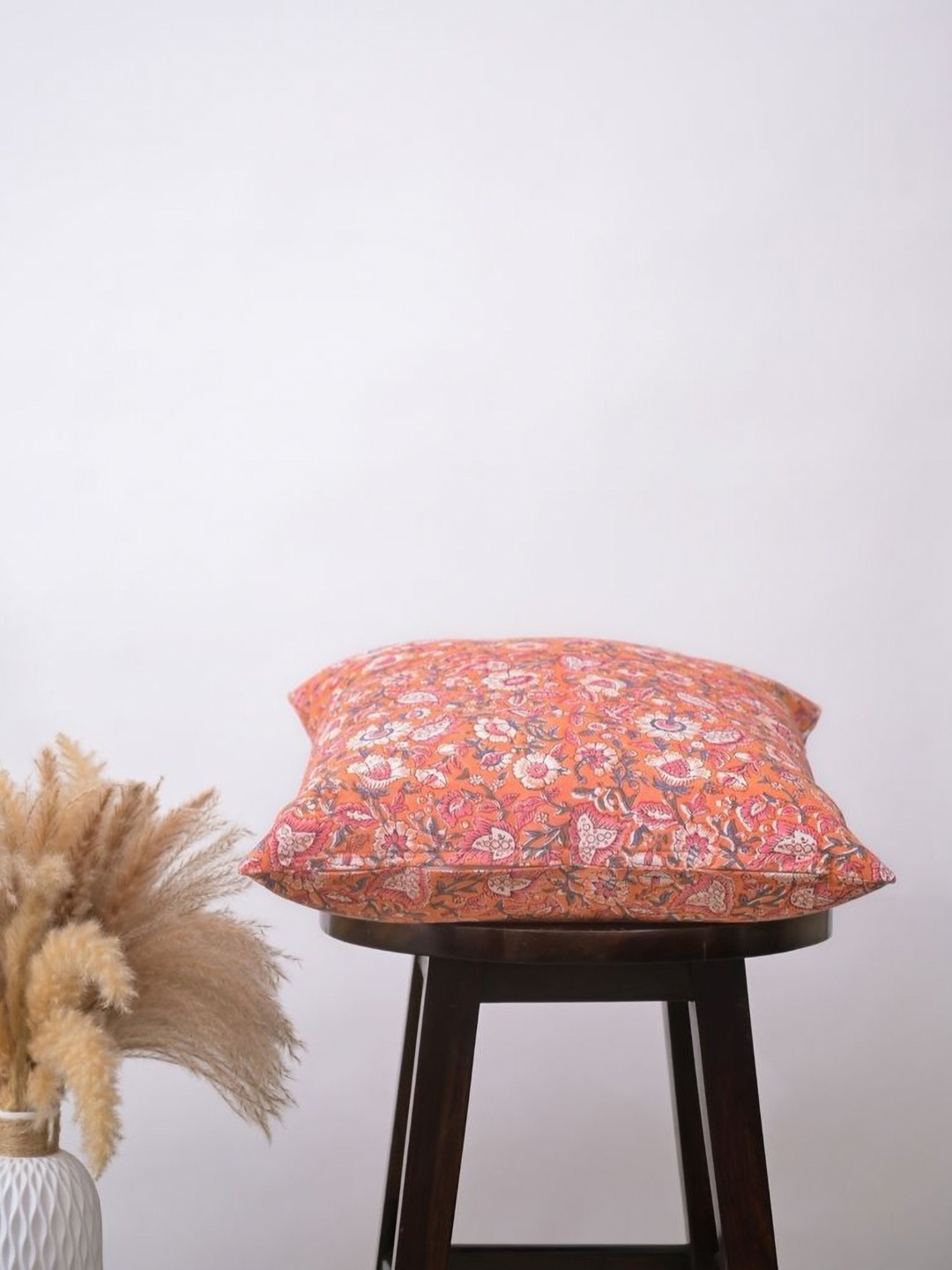 

Block N Style Orange & Purple Floral Printed Cotton Square Cushion Covers