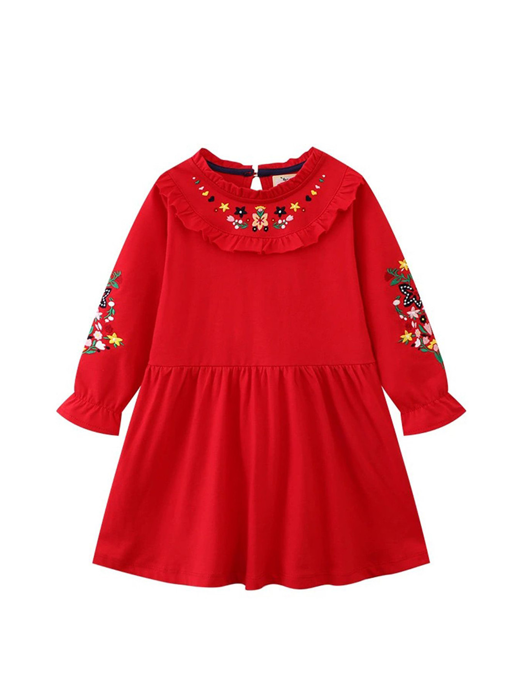 

LULU & SKY Girls Embroidered Nightdress, Red