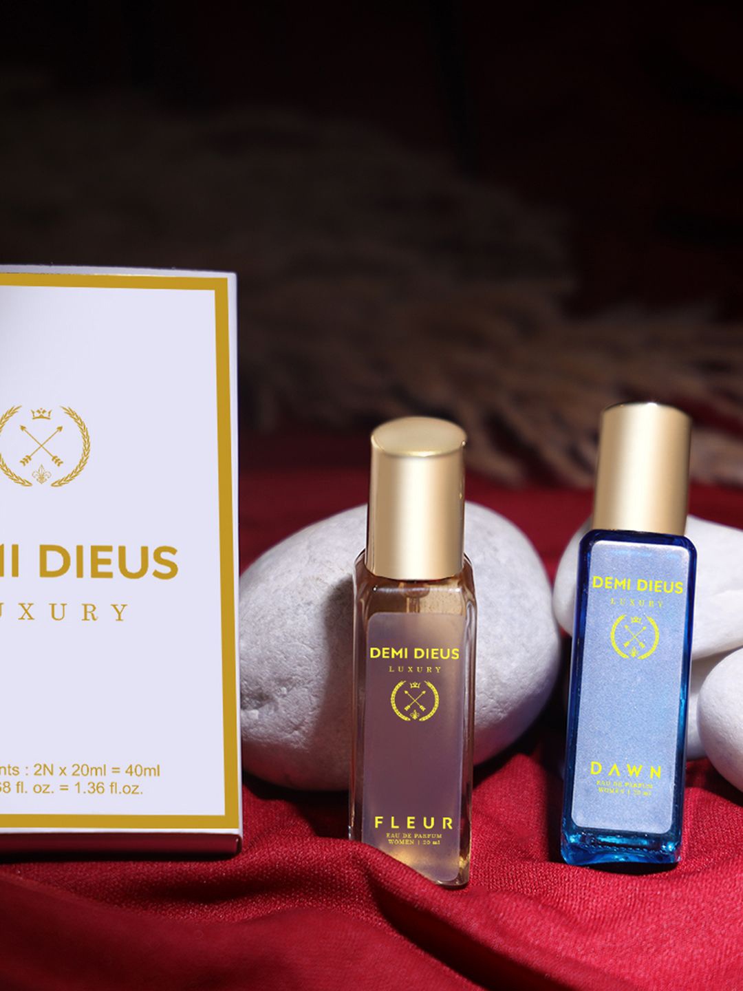 

DEMI DIEUS Set Of 2 Dawn & Fleur Long Lasting Eau De Parfum - 20 ml Each, Transparent