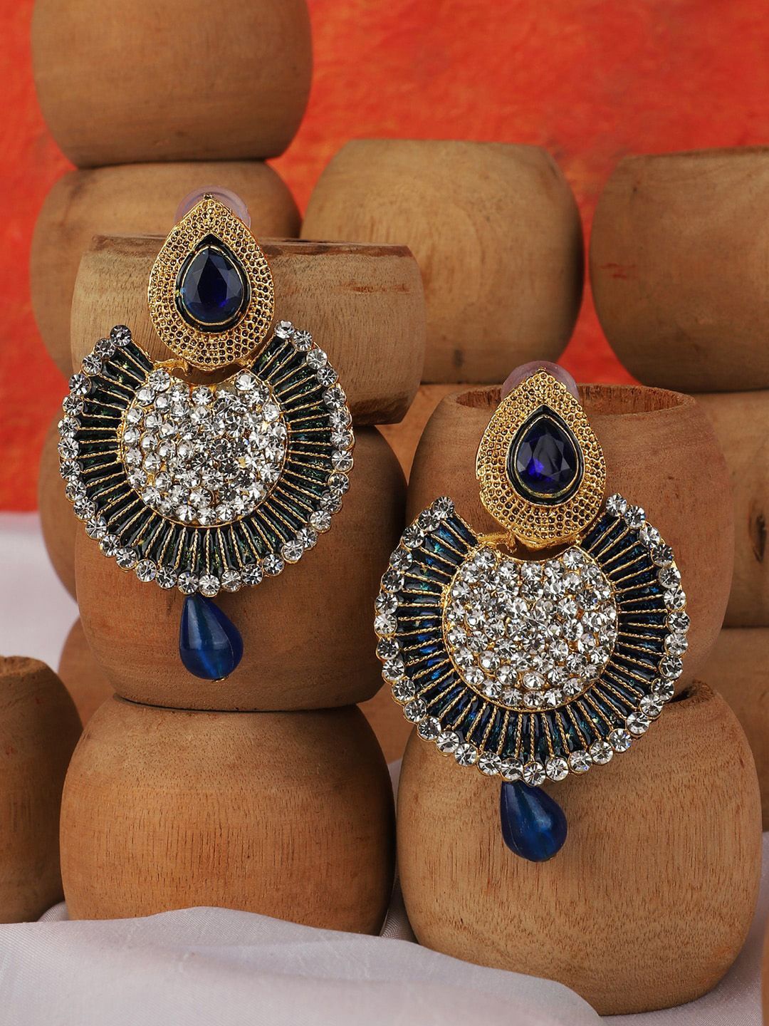 

Anouk Contemporary Chandbalis Earrings, Blue
