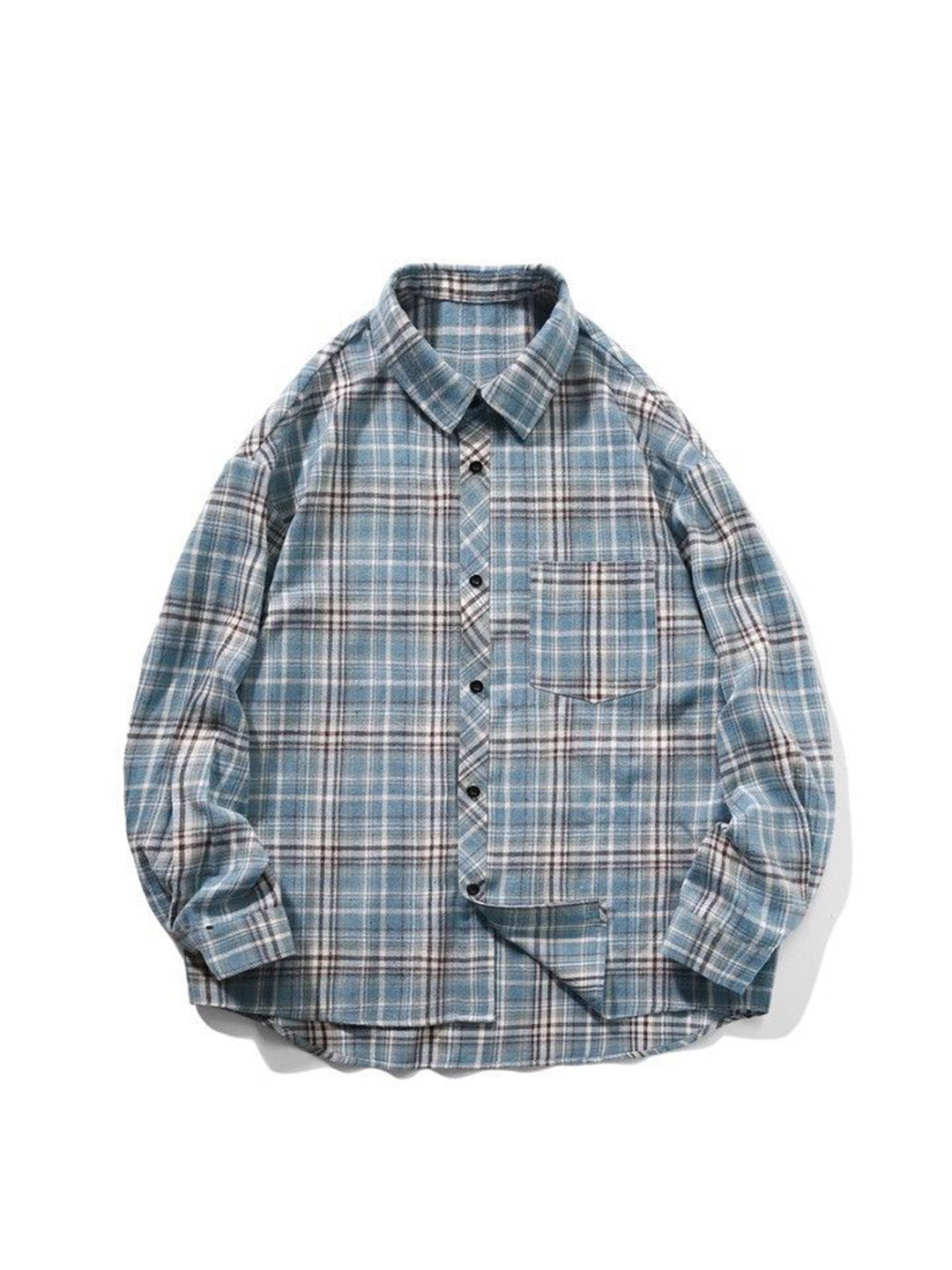 

DressBerry Striped Shirt Style Long Sleeves Regular Top, Blue