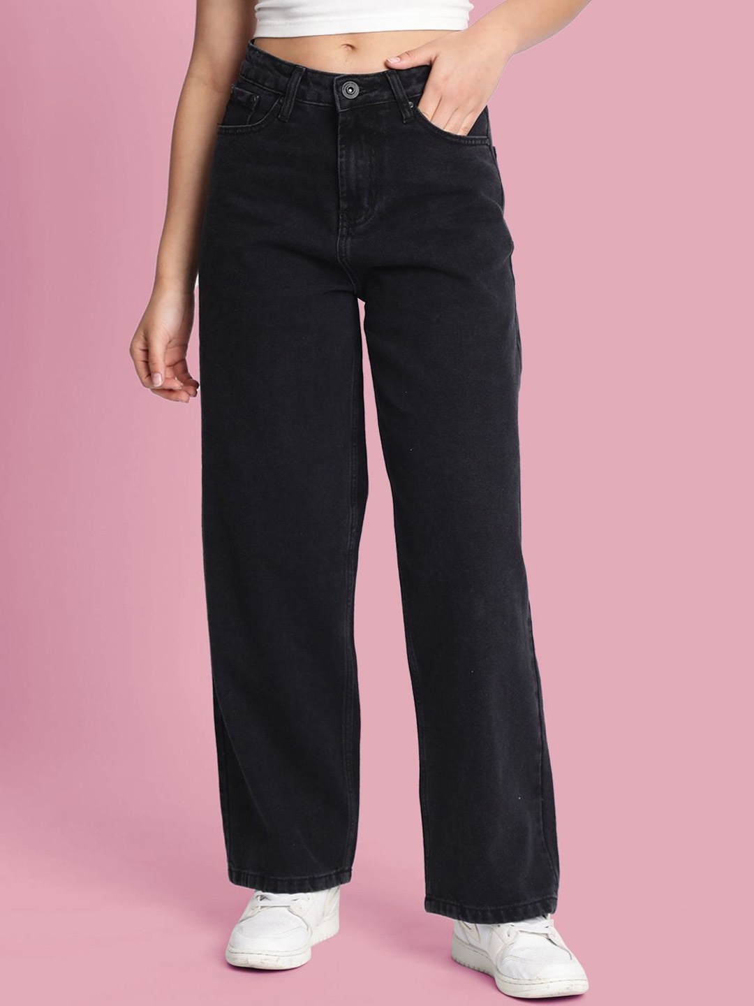 

The Roadster Lifestyle Co Cotton Baggy Fit Jeans, Black