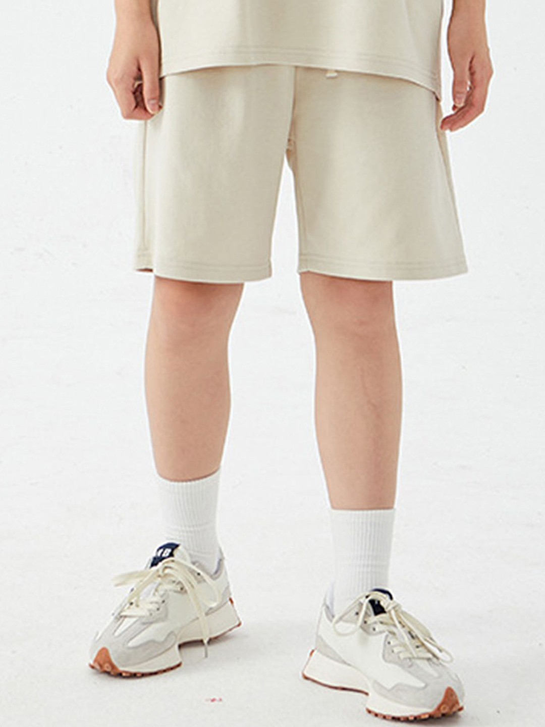 

LULU & SKY Kids Relaxed Fit High-Rise Shorts, Beige