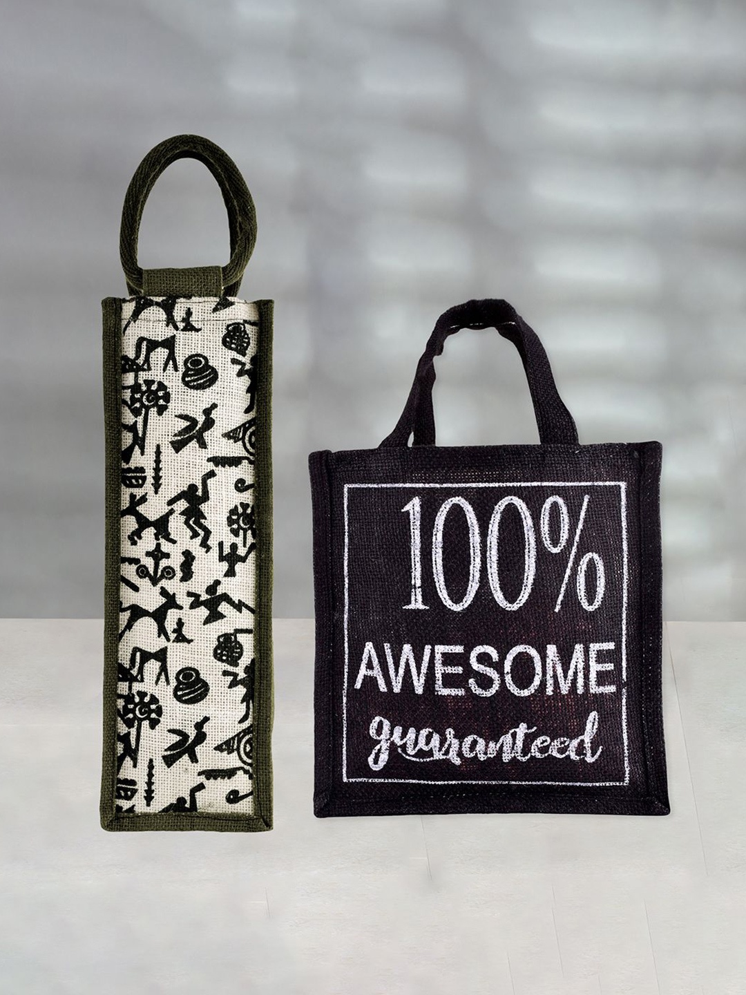 

Kuber Industries Set of 2 Other Prints Lunch bags Travel Accessory, Green