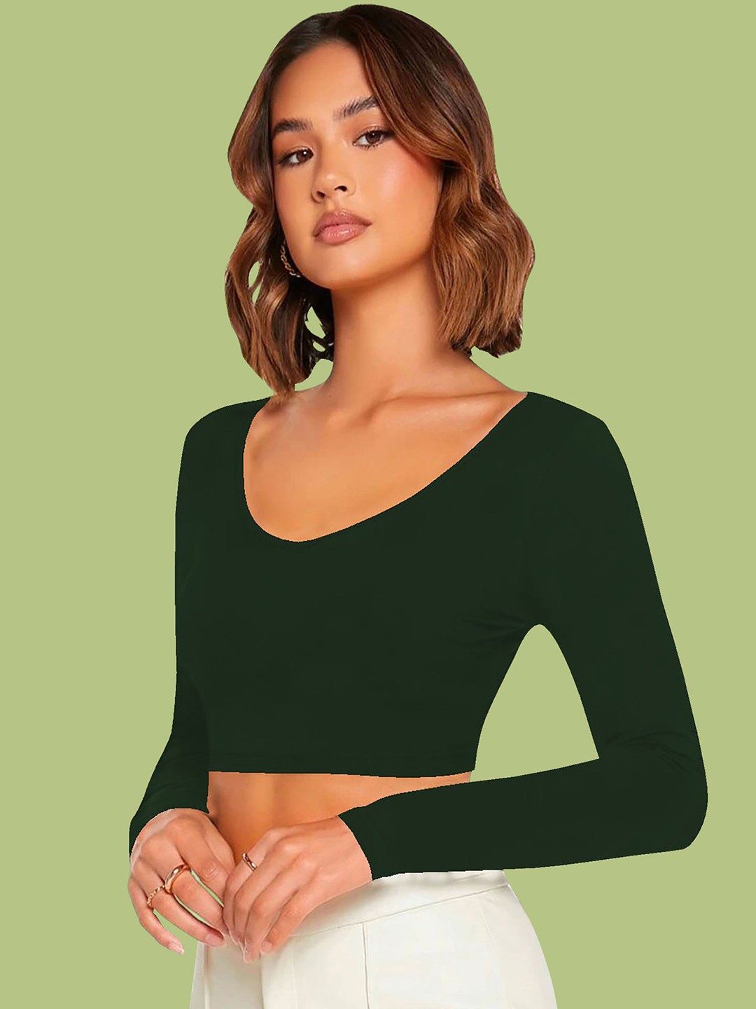 

Dream Beauty Fashion Crop Top, Green
