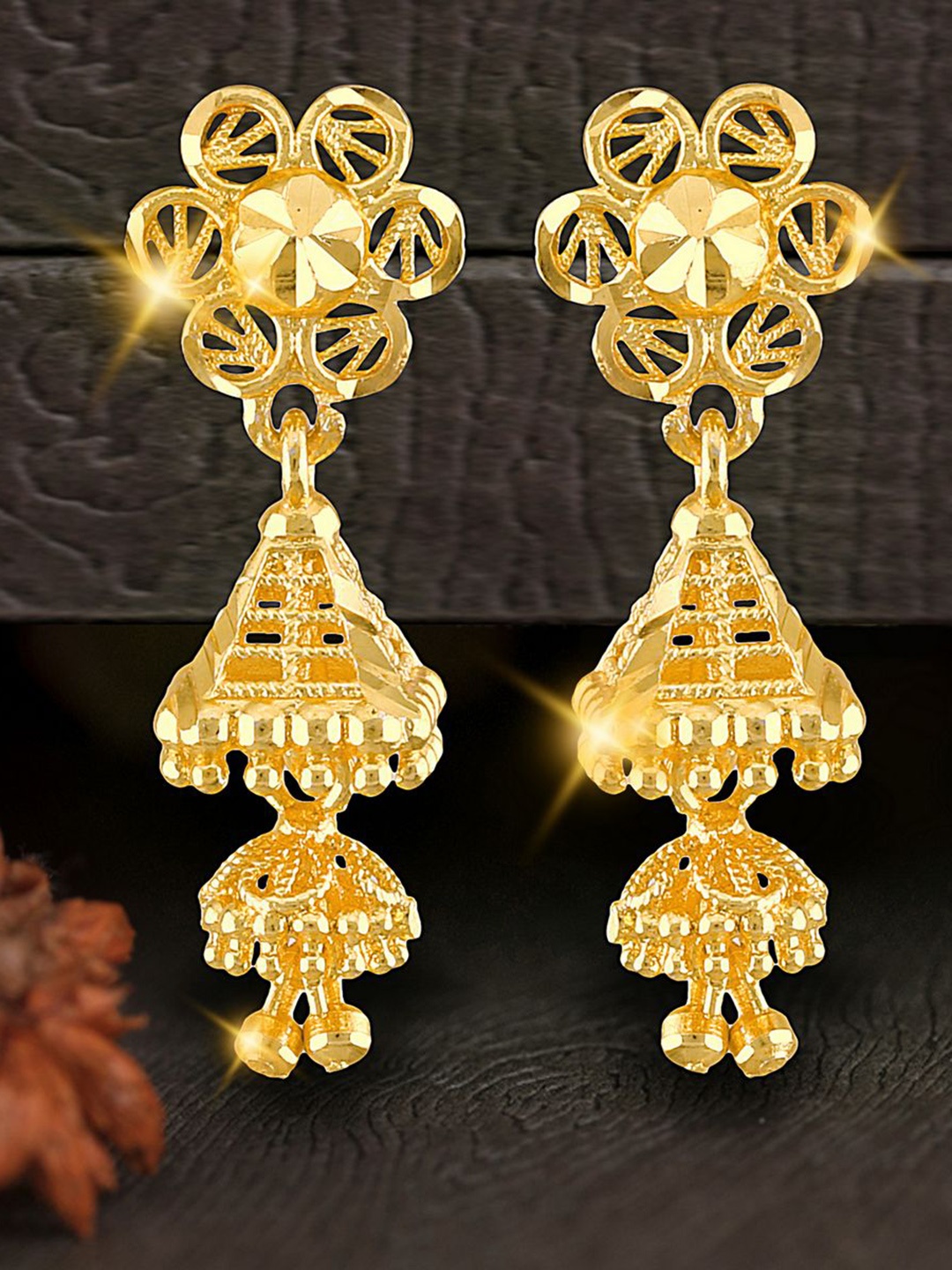 

DIVASTRI Gold-Plated Dome Shaped Jhumkas