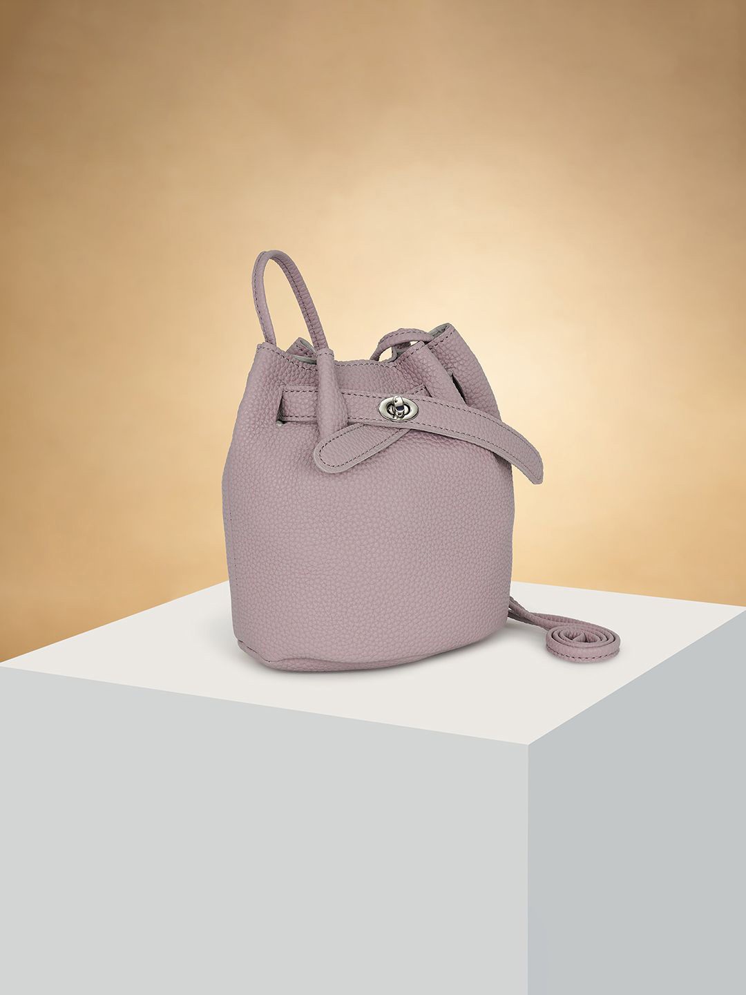 

Forever Glam by Pantaloons PU Structured Sling Bag with Cut Work, Lavender