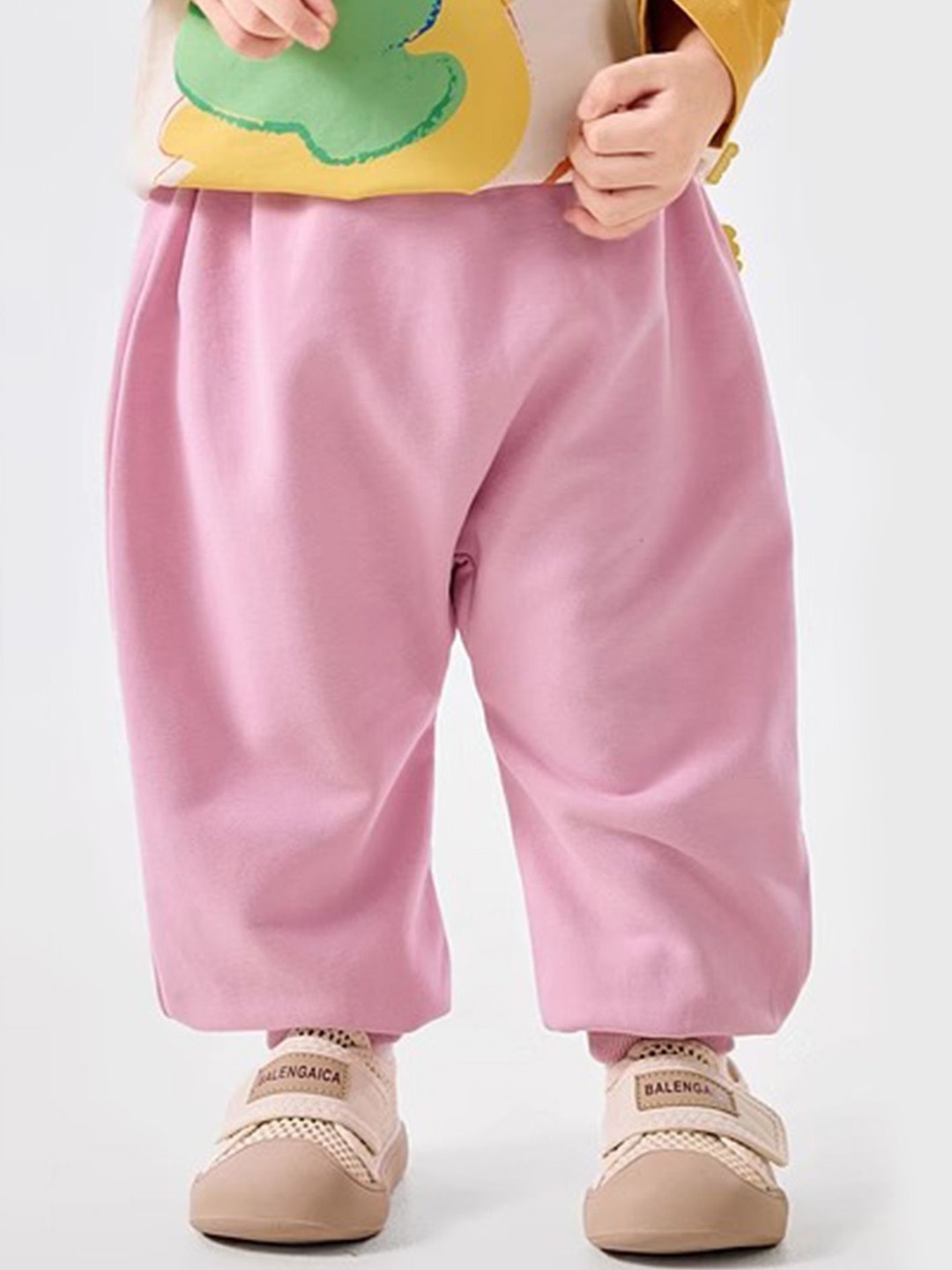 

LULU & SKY Kids Loose Fit Joggers High-Rise Trousers, Pink