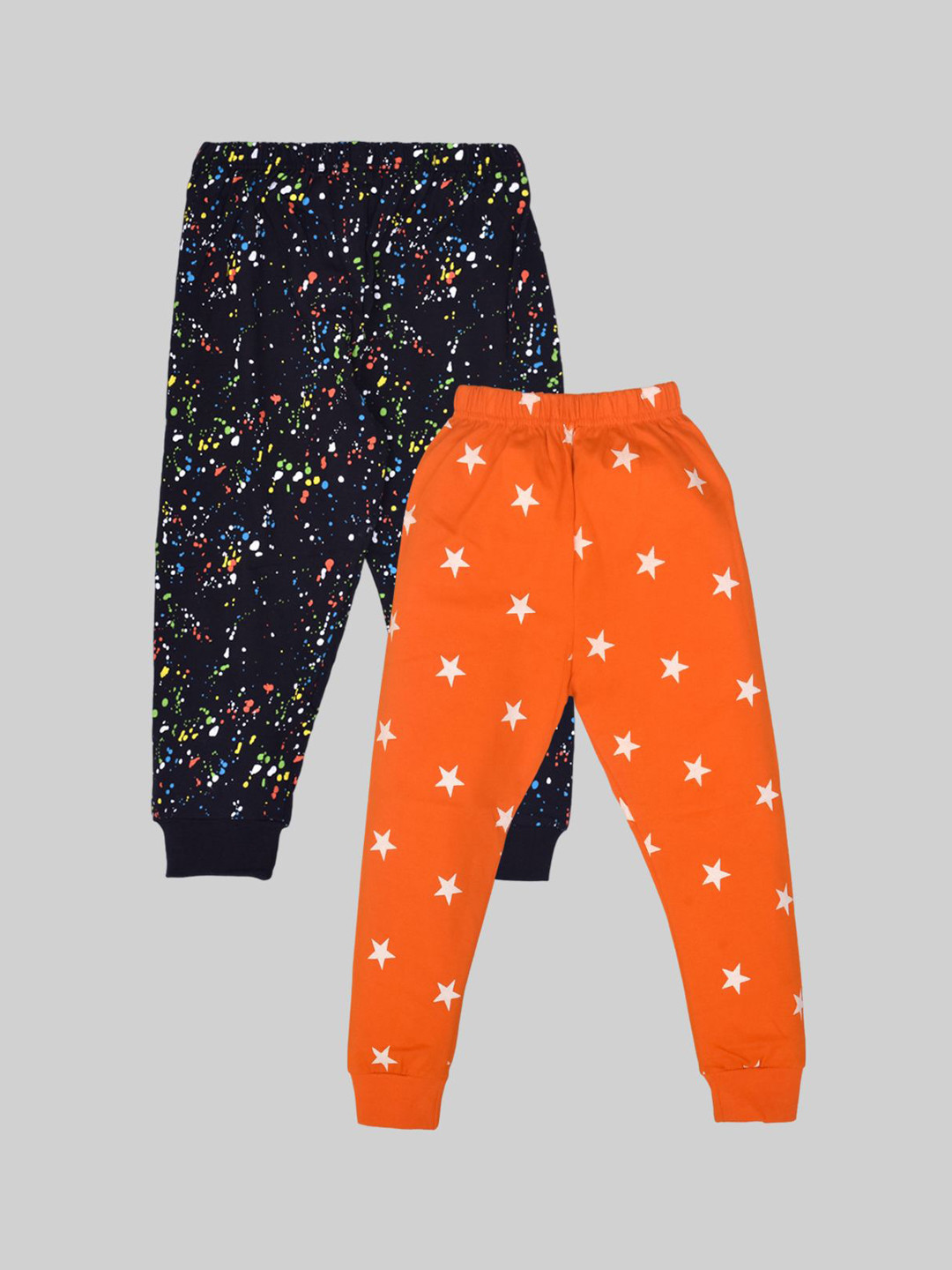 

BAESD Kids Pack Of 2 Printed Cotton Mid-Rise Joggers, Black